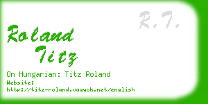 roland titz business card